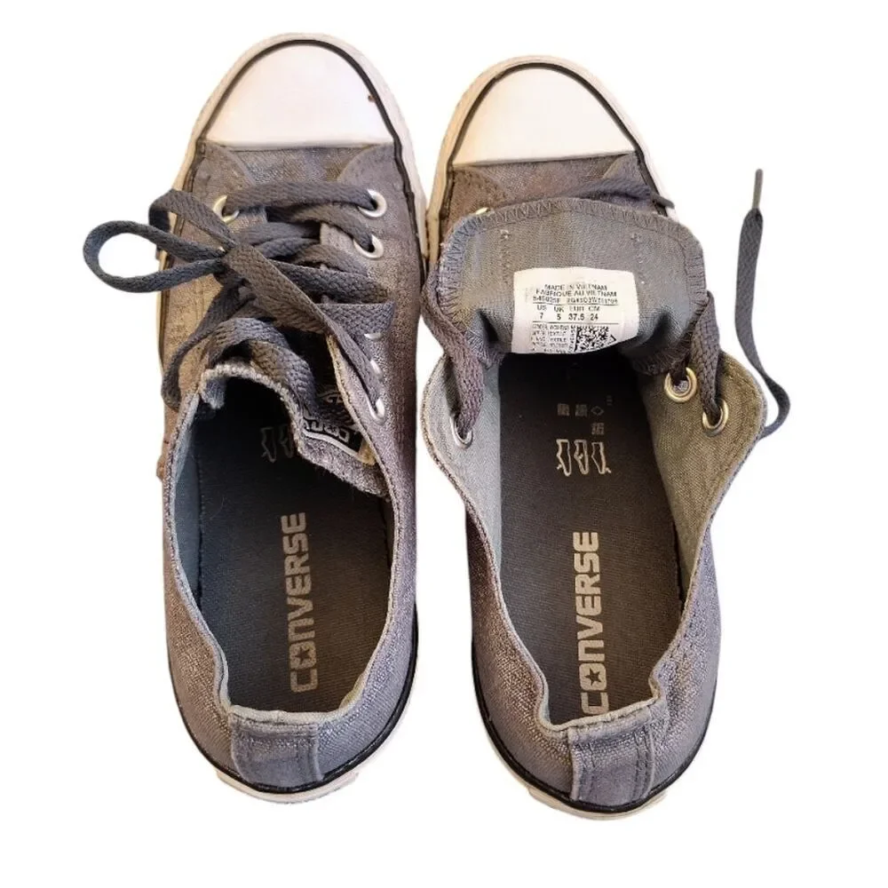 Converse Faded Black Grey Low Canvas‎ Sneakers Women's Size 7